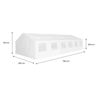 Tente réception 6x12 mètres - chapiteau événementiel Lutecia 72m²