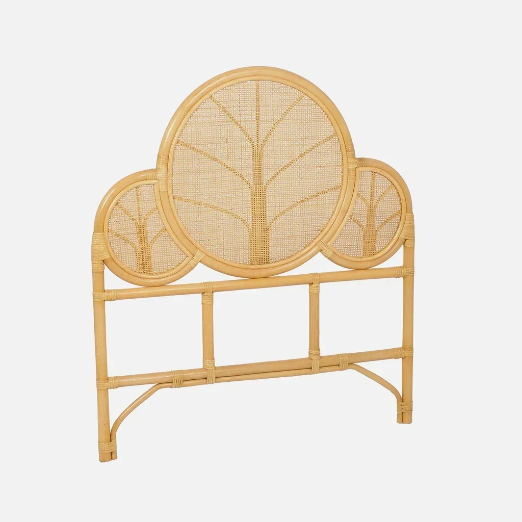 Tête de lit enfant rotin exotique 90x100 cm chambre Lior cannage naturel