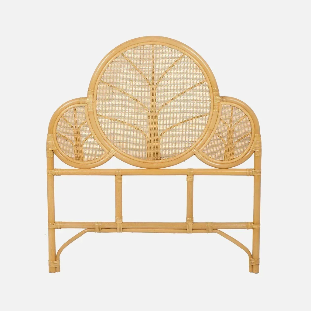 Tête de lit enfant rotin exotique 90x100 cm chambre Lior cannage naturel