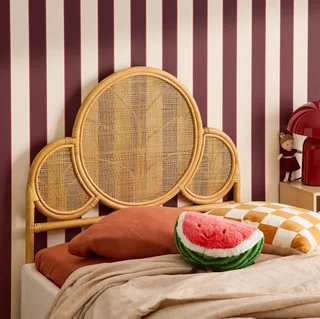 Tête de lit enfant rotin exotique 90x100 cm chambre Lior cannage naturel