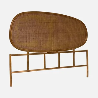 Tête de lit en rotin foncé style bohème chic Samoa