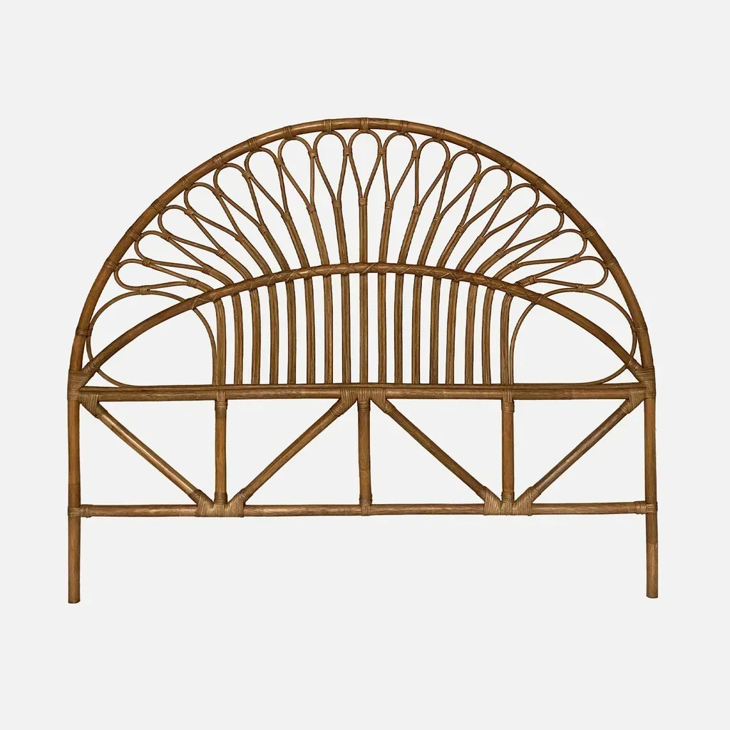 Cabeceira de Rattan Escuro Malacca Estilo Étnico Vintage