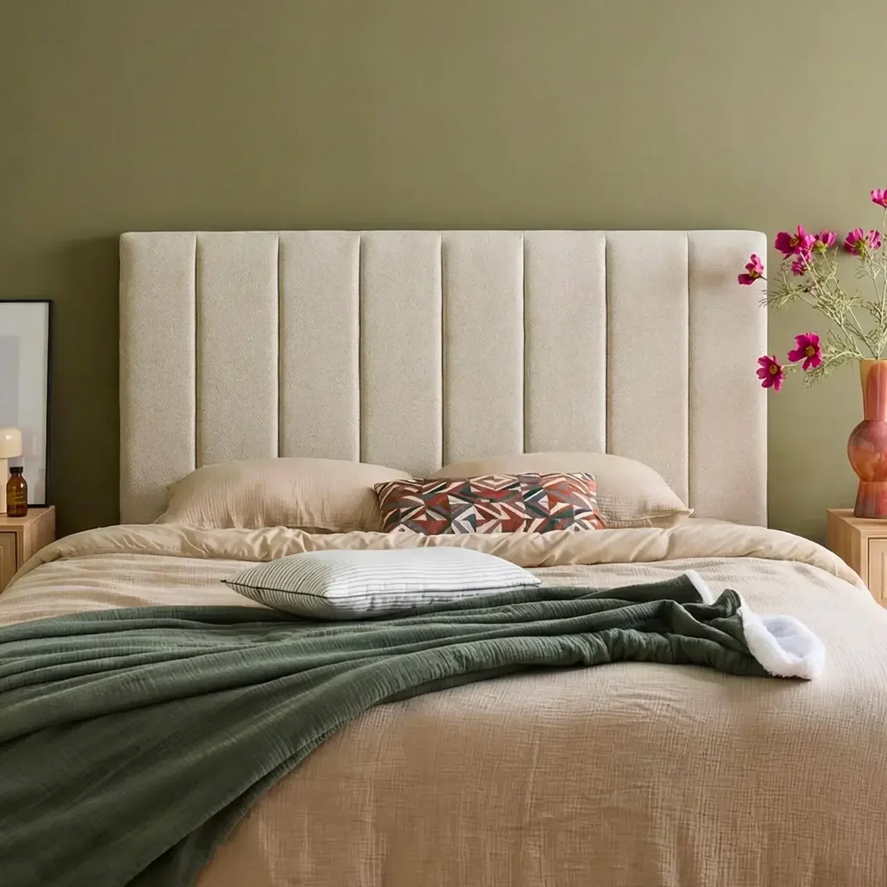 Tête de lit tissu 150 cm design minimaliste Cole