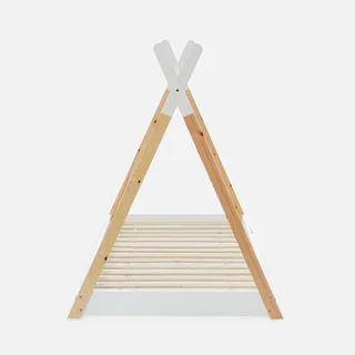 Lit tipi enfant 90x190 cm pin massif sommier à lattes intégré