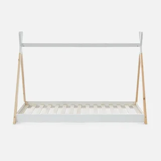 Lit tipi enfant 90x190 cm pin massif sommier à lattes intégré