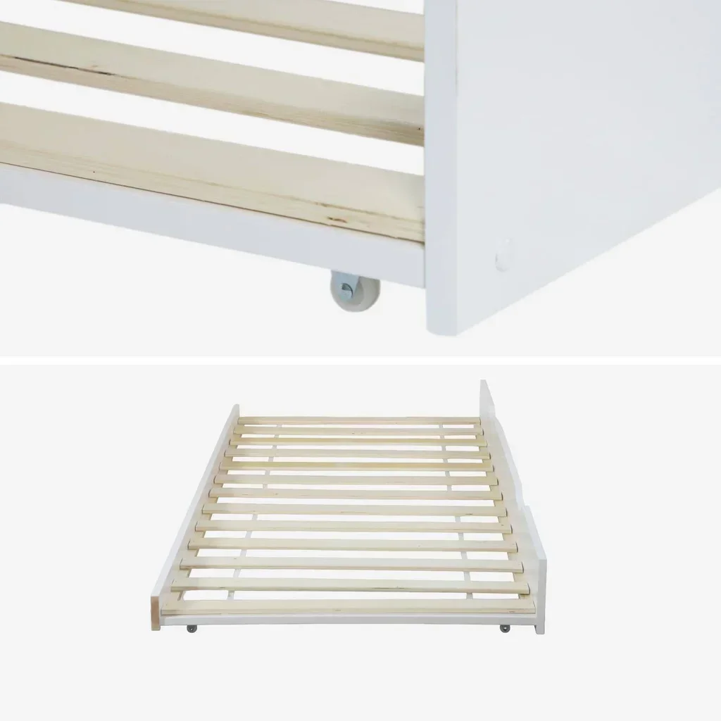 Gaveta cama infantil pinho natural com rodízios Roya