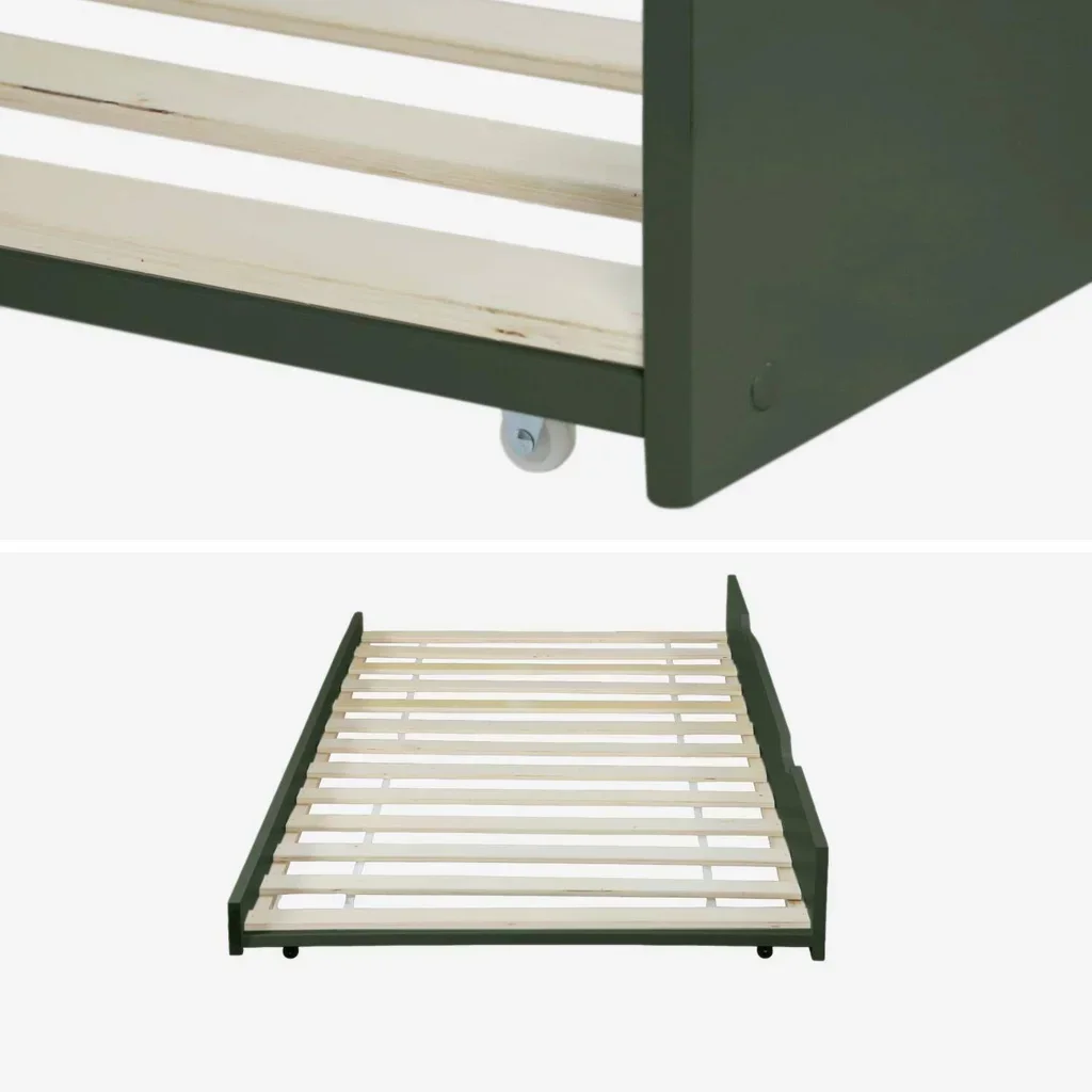 Gaveta cama infantil pinho natural com rodízios Roya