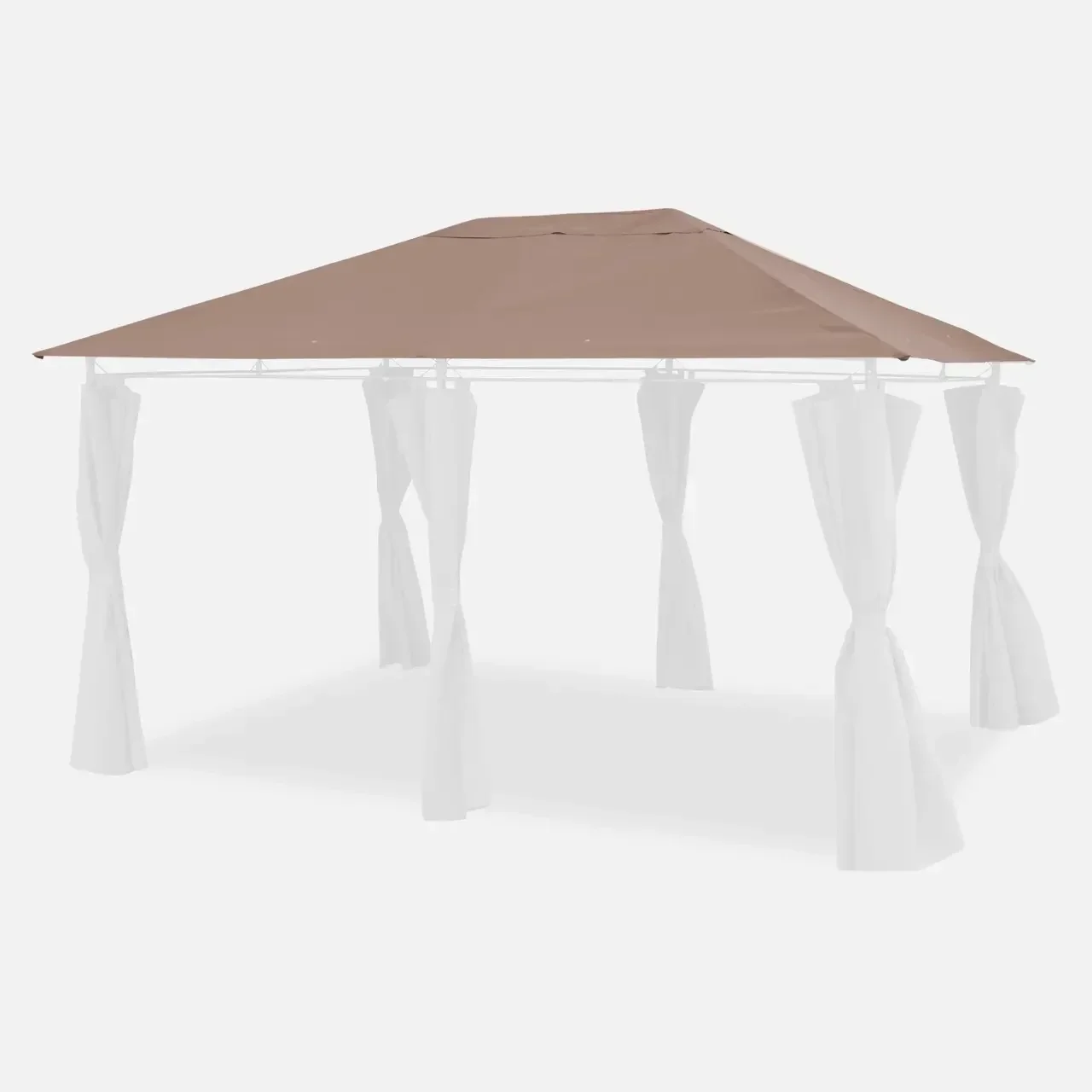 Toile de toit tonnelle Divio 3x4m polyester déperlante