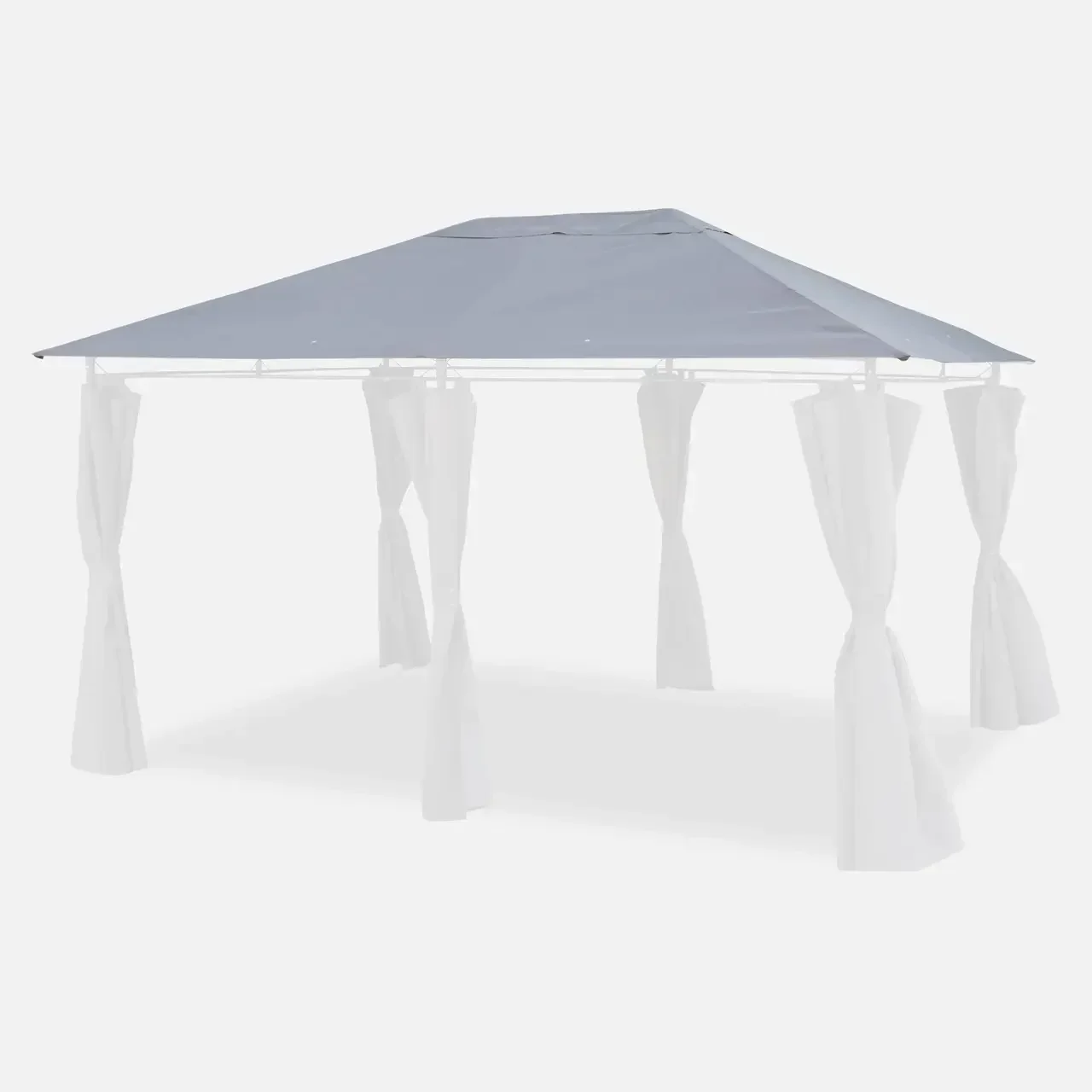 Toile de toit tonnelle Divio 3x4m polyester déperlante grise