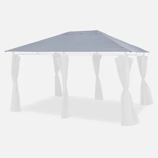 Toile de toit tonnelle Divio 3x4m polyester déperlante grise