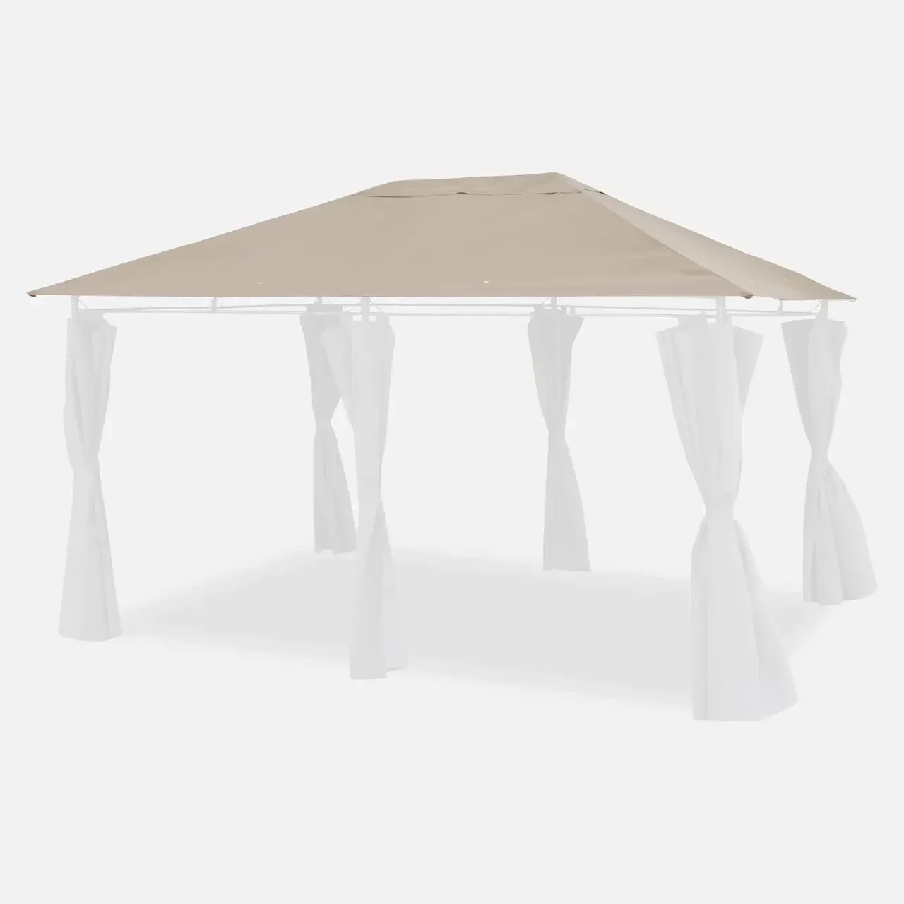 Toile de toit déperlante tonnelle Divio 3x4m polyester anti-UV