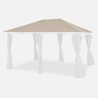 Toile de toit déperlante tonnelle Divio 3x4m polyester anti-UV