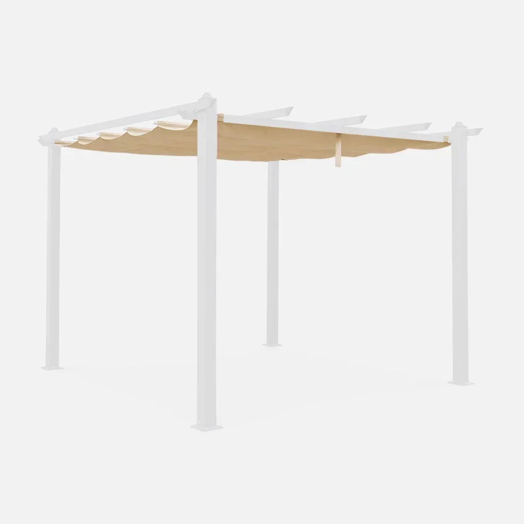 Toile d'ombrage pergola 3x3m déperlante protection solaire terrasse Condate