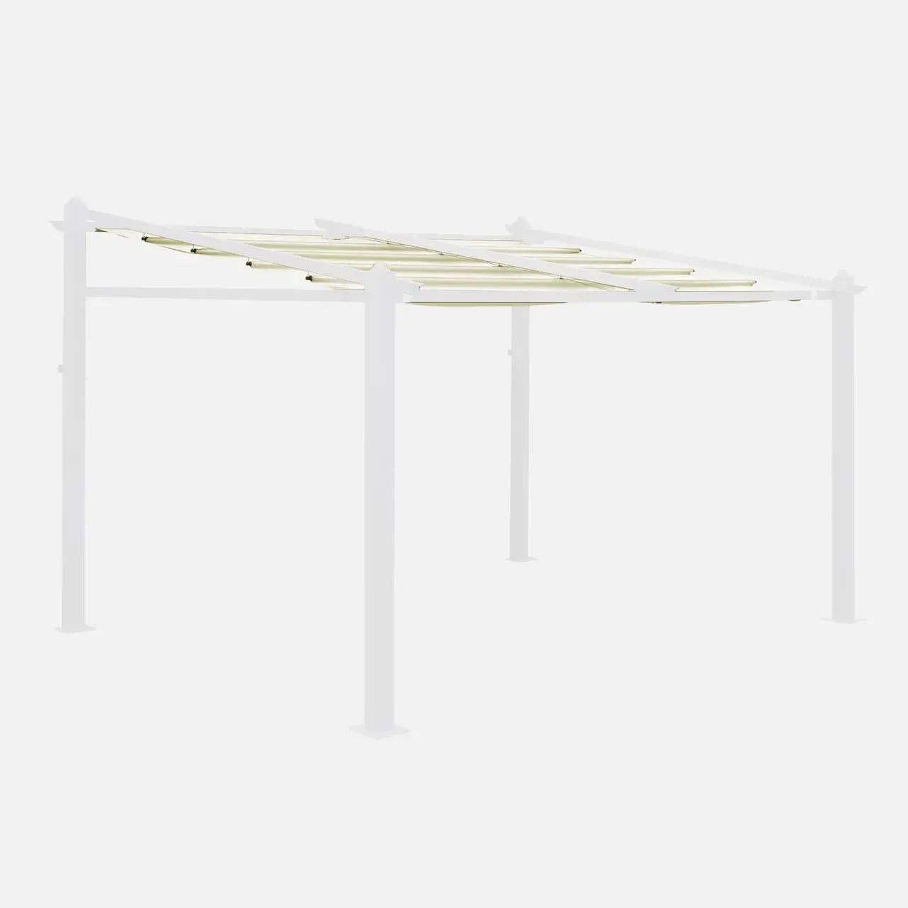 Toile d'ombrage coulissante pergola 3x4m polyester protection solaire terrasse