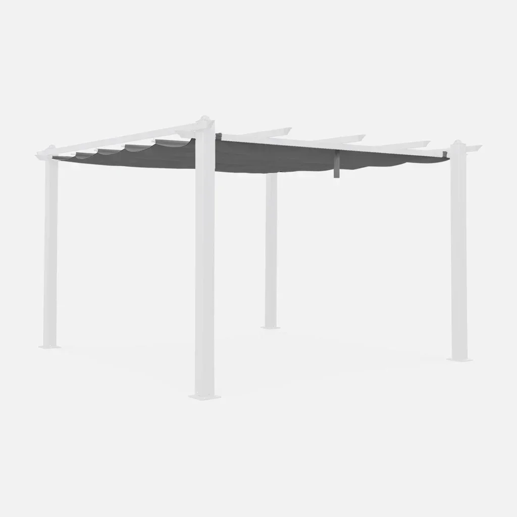 Toile d'ombrage pergola 3x4m polyester coulissante déperlante protection solaire terrasse