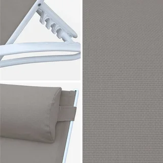 Toile de rechange textilène gris pour chaise longue Louisa - 6 positions