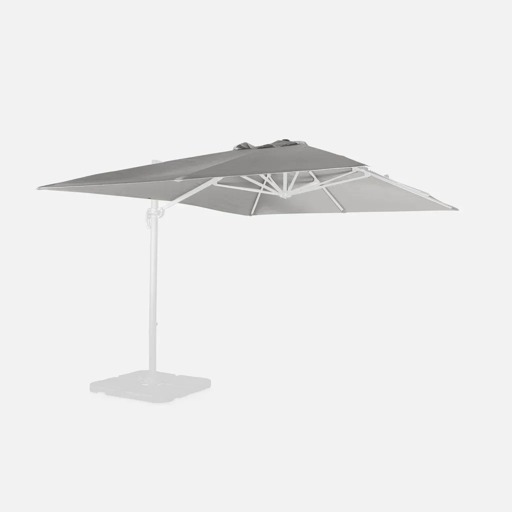 Toile de rechange parasol Wimereux 3x4m polyester 240g/m² UPF 30+ anti-vent hydrofuge