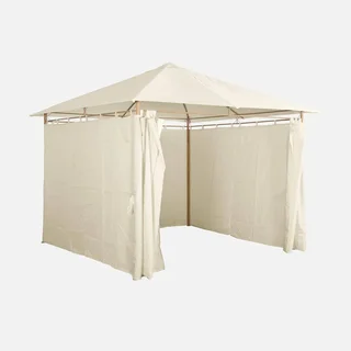 Tonnelle de Jardin 3x3m Anthracite avec Rideaux Latéraux
