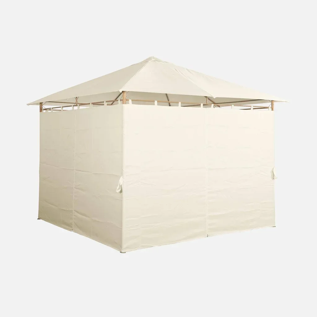 Tonnelle de Jardin 3x3m Anthracite avec Rideaux Latéraux