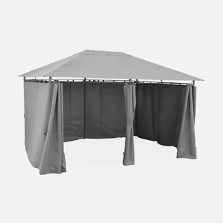 Tonnelle de jardin 3x4 m avec rideaux latéraux Divio