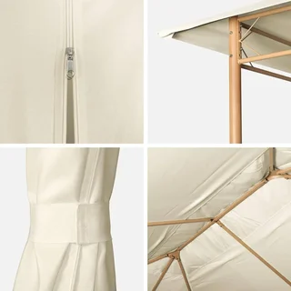Tonnelle de jardin 3x4 m avec rideaux latéraux et structure acier