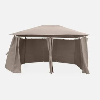 Tonnelle de jardin 3x4 m Divio avec 6 rideaux latéraux amovibles et structure acier renforcée