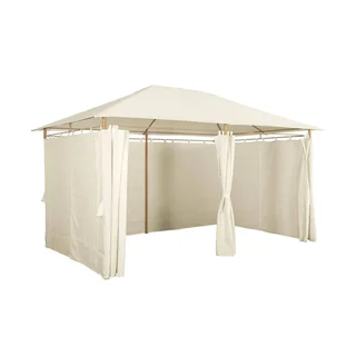 Tonnelle de jardin 3x4 m avec rideaux latéraux et structure acier