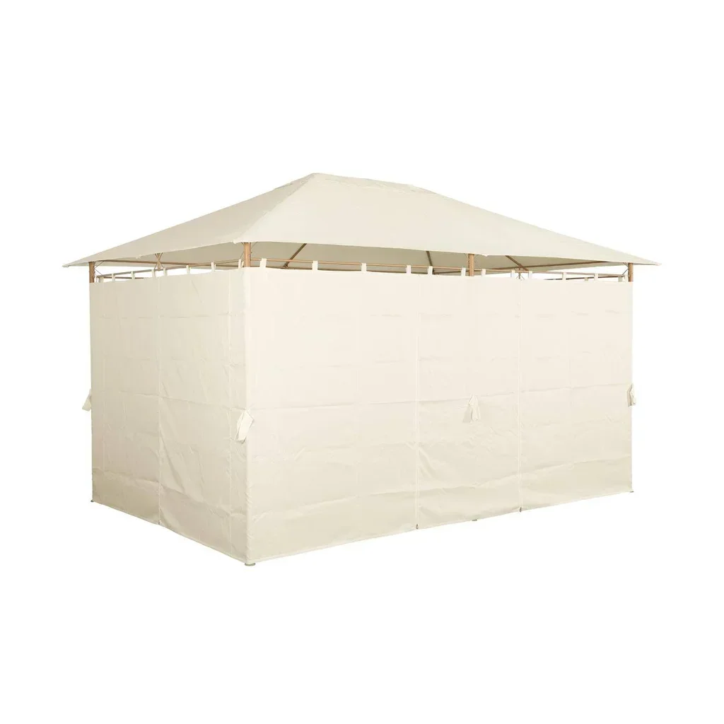 Tonnelle de jardin 3x4 m avec rideaux latéraux et structure acier