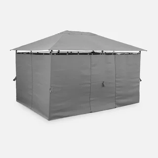 Tonnelle de jardin 3x4 m avec rideaux latéraux Divio