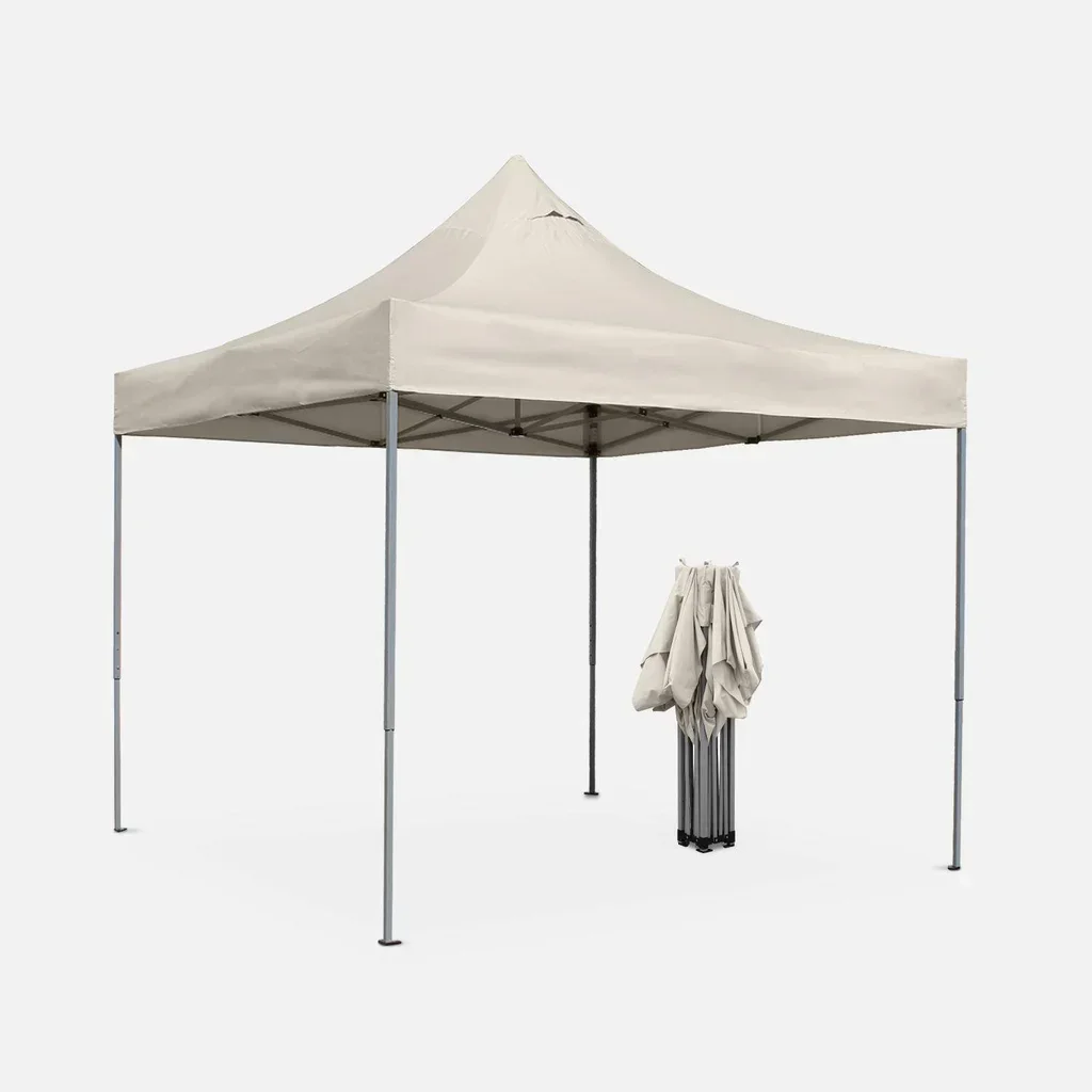 Tonnelle pliante 3x3m structure pop-up acier toile déperlante 208g/m²