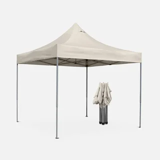 Tonnelle pliante 3x3m structure pop-up acier toile déperlante 208g/m²