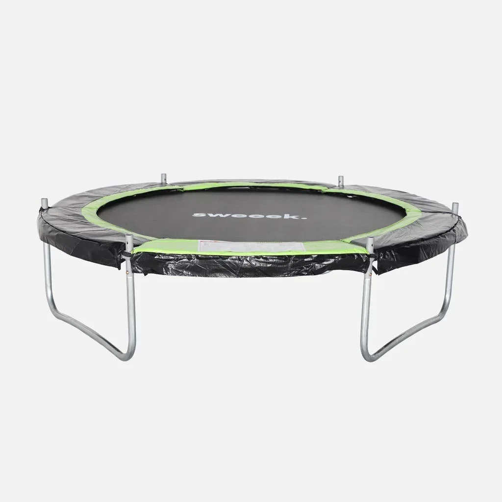 Trampoline Cassiopée Ø180 cm gris avec filet de sécurité intégré pour enfants