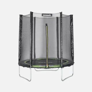 Trampoline Cassiopée Ø180 cm gris avec filet de sécurité intégré pour enfants