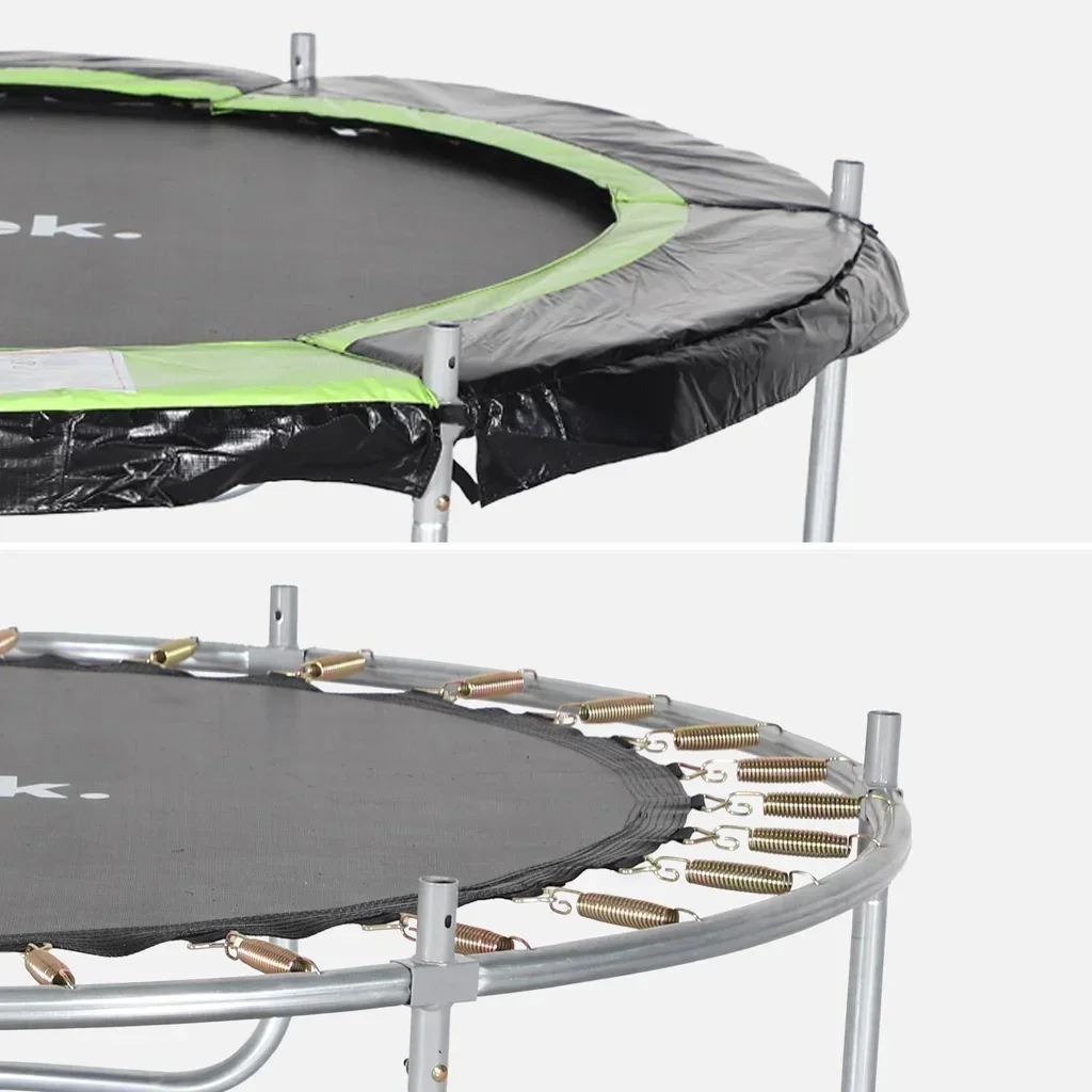 Trampoline Cassiopée Ø180 cm gris avec filet de sécurité intégré pour enfants