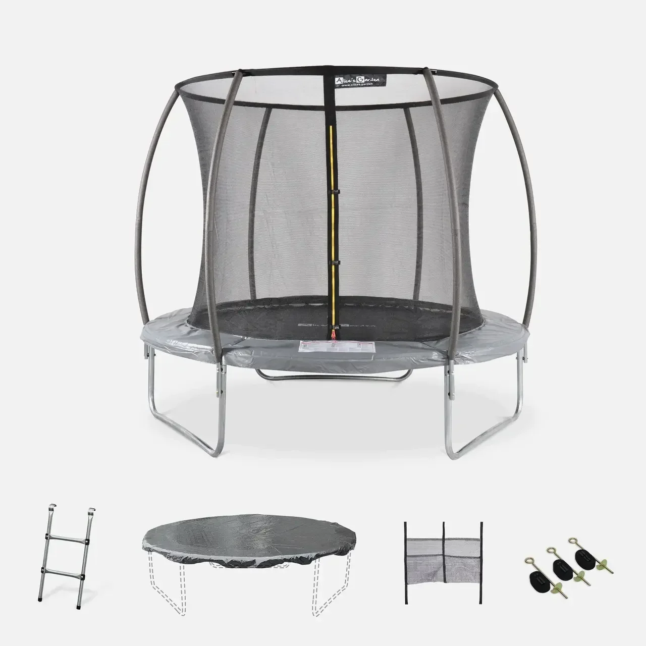 Trampoline 250 cm avec filet de sécurité intérieur et kit complet pour famille