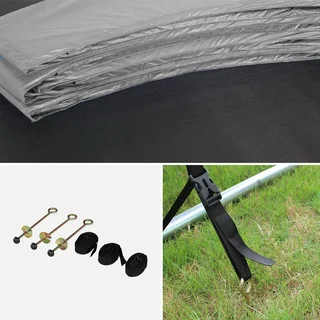 Trampoline jardin Ø250cm avec filet sécurité et kit accessoires complet