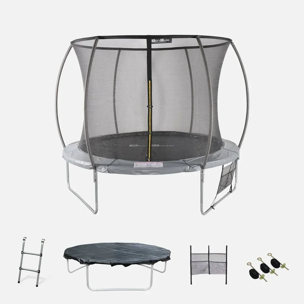 Trampoline Ø305 cm avec filet de sécurité intérieur et accessoires complets