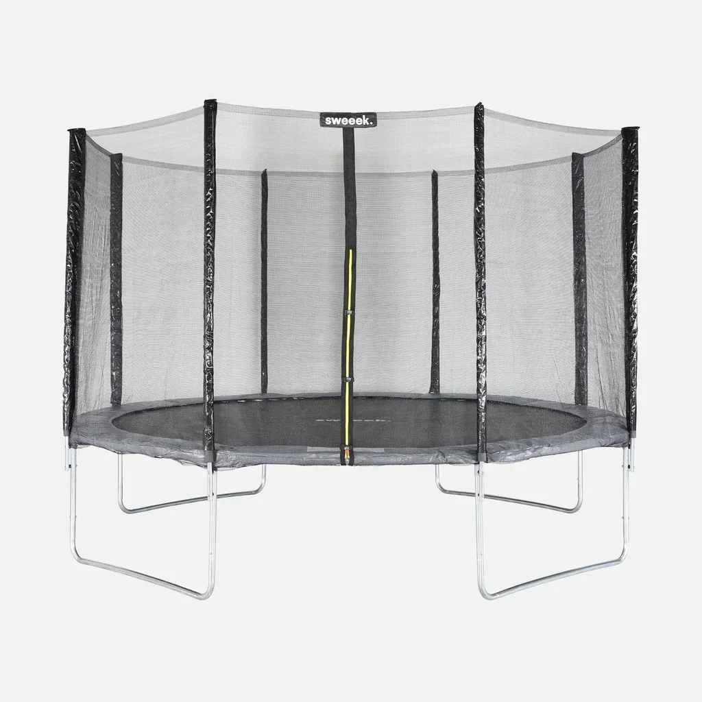 Trampoline 370 cm Saturne avec filet de sécurité 1,80 m et coussin protection 28 cm