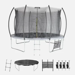 Trampoline Ø 370 cm filet sécurité intérieur accessoires jardin famille