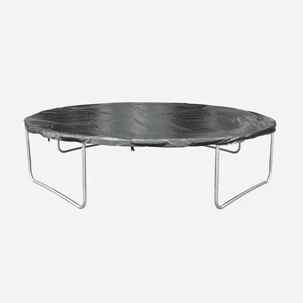 Trampoline Saturne XXL Ø370cm gris avec filet de sécurité 1,80m et échelle