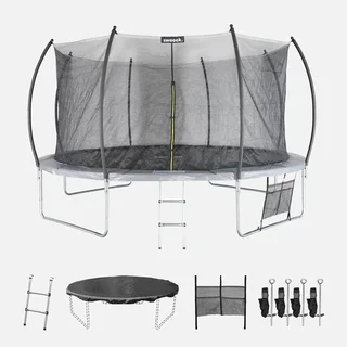 Trampoline 430 cm avec filet de sécurité intérieur et pack accessoires complet