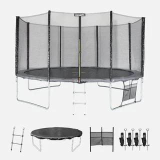Trampoline Ø430 cm Vénus XXL avec filet, échelle et bâche de protection