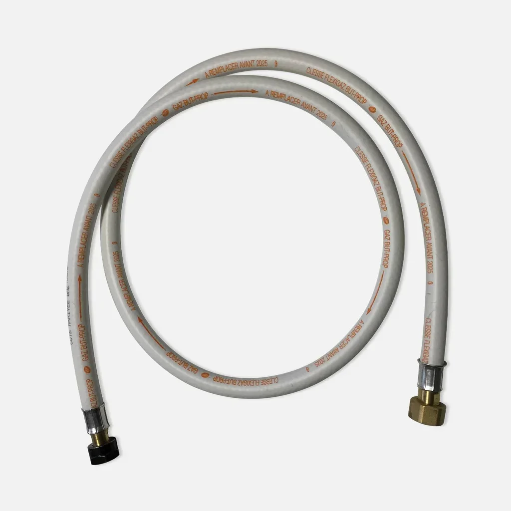 Tuyau flexible gaz naturel NF G1/2 1,5m avec embouts mécaniques sécurisés