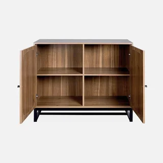 Vaisselier cannage naturel 2 portes bois massif 100 cm vintage