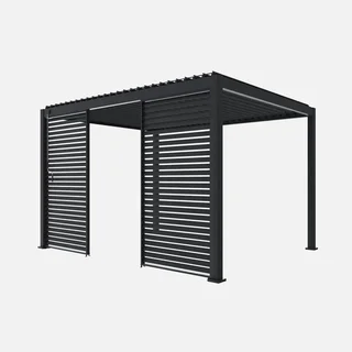 Adjustable louvered aluminum pergola Triomphe 4x3m 130cm privacy screen slats bioclimatic outdoor shade structure