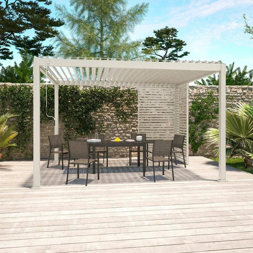 Aluminum shutter 130 cm for Triomphe 4x3m bioclimatic pergola - Privacy screen with 28 slats