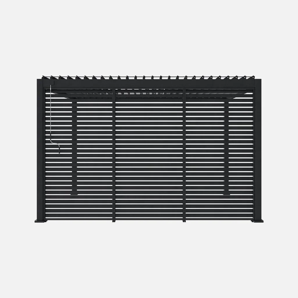 Adjustable louvered aluminum pergola Triomphe 4x3m 130cm privacy screen slats bioclimatic outdoor shade structure