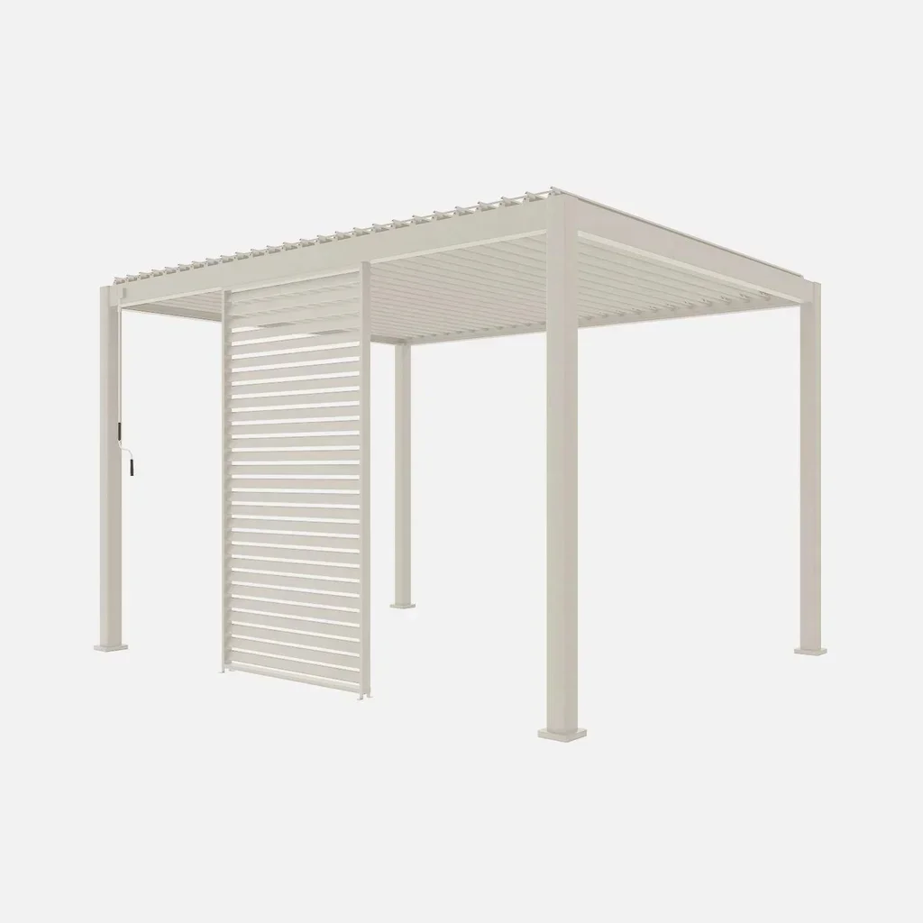 Aluminum shutter 130 cm for Triomphe 4x3m bioclimatic pergola - Privacy screen with 28 slats