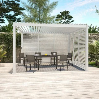 Aluminium bioclimatic pergola Triomphe 4x3 m with 130 cm adjustable louvered roof