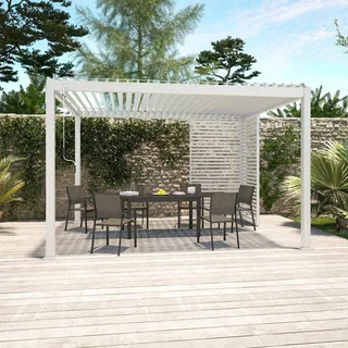 Aluminium bioclimatic pergola Triomphe 4x3 m with 130 cm adjustable louvered roof